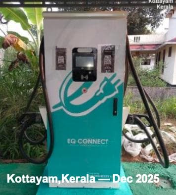 EQ Connect charging machine installed in Kottayam, Kerala